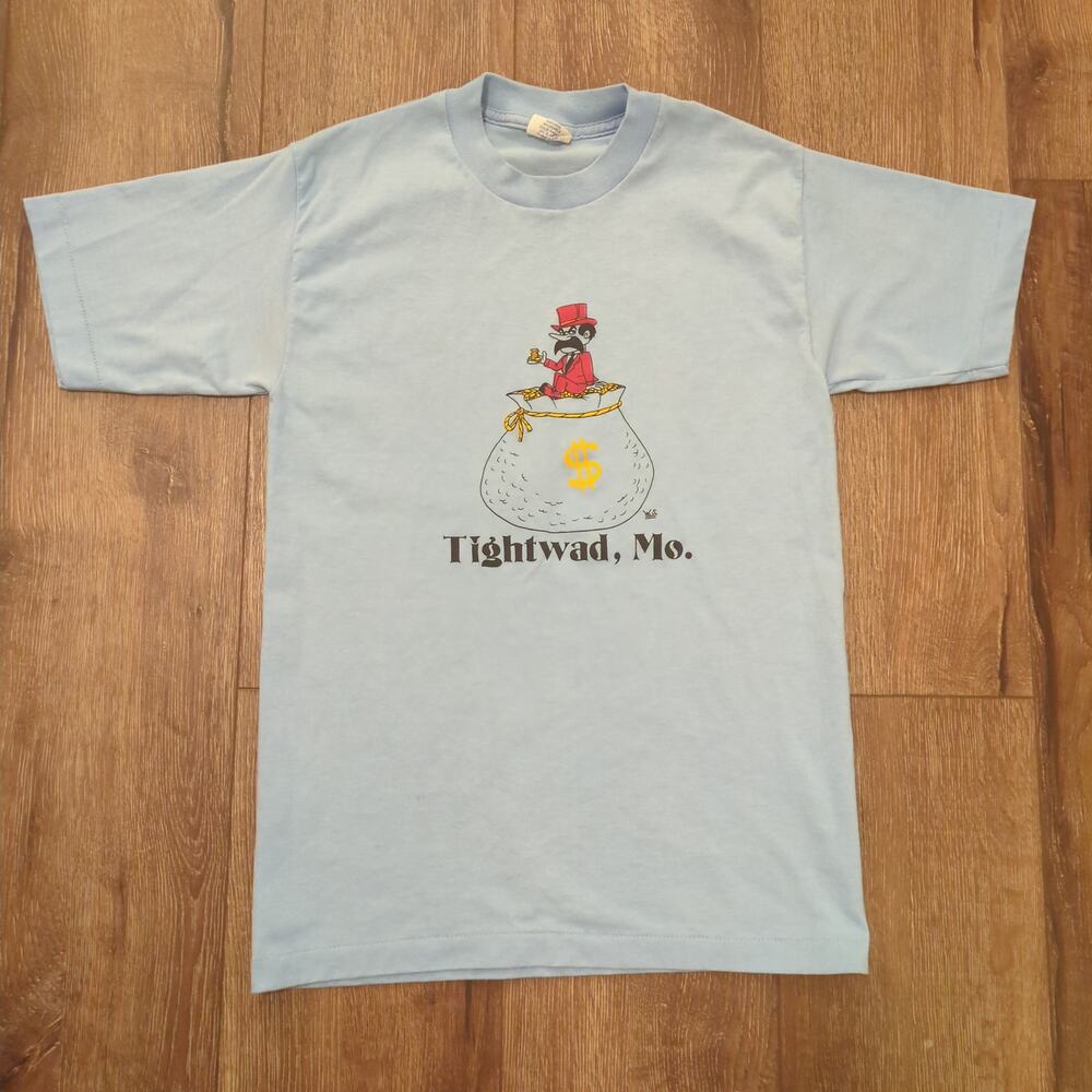 VTG Tightwad Missoui Millionnaire Billionnaire Adult‎ Medium Shirt Monopoly 80s